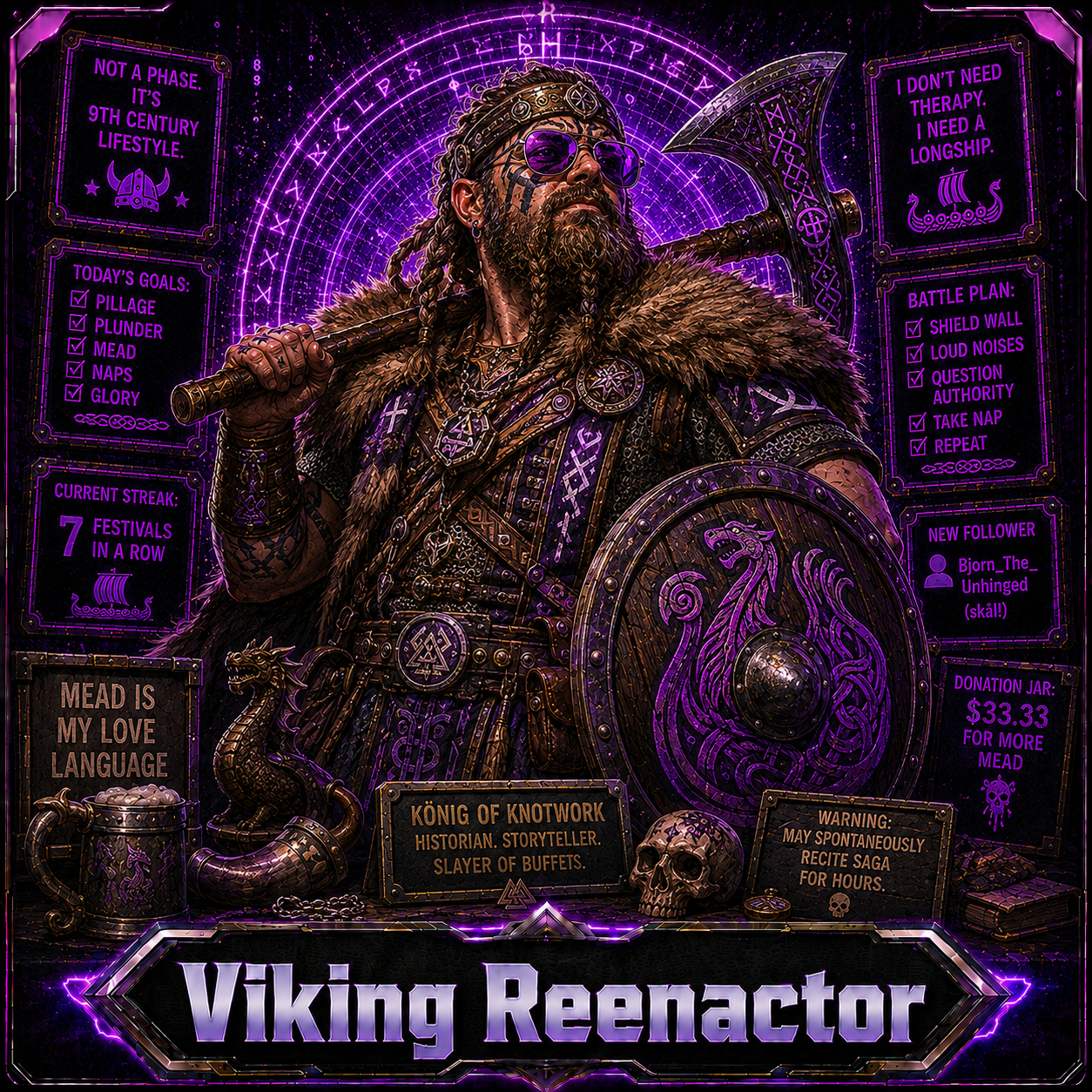 Viking Reenactor opponent portrait